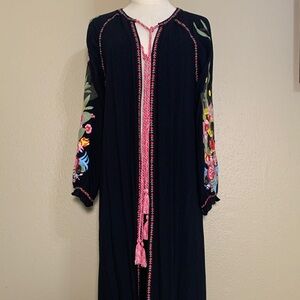 Andree‎ by Unit Women’s Floral Embroidered Cardigan Long Sleeve Black Bohemian S